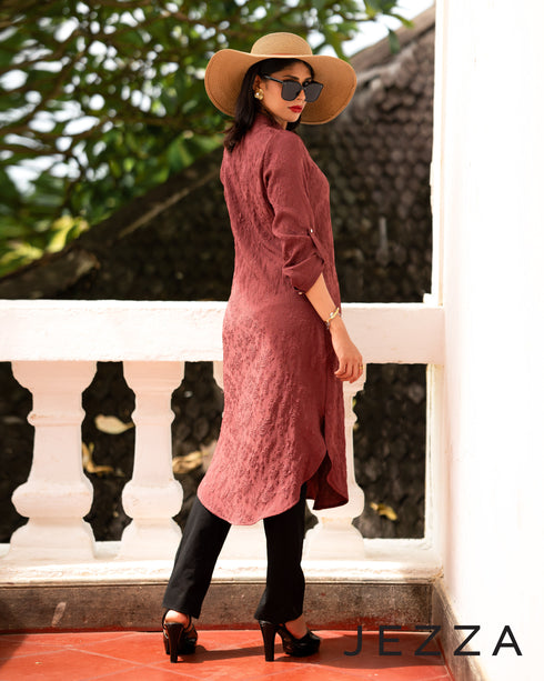 Brocade Polyester Midi Top 63371